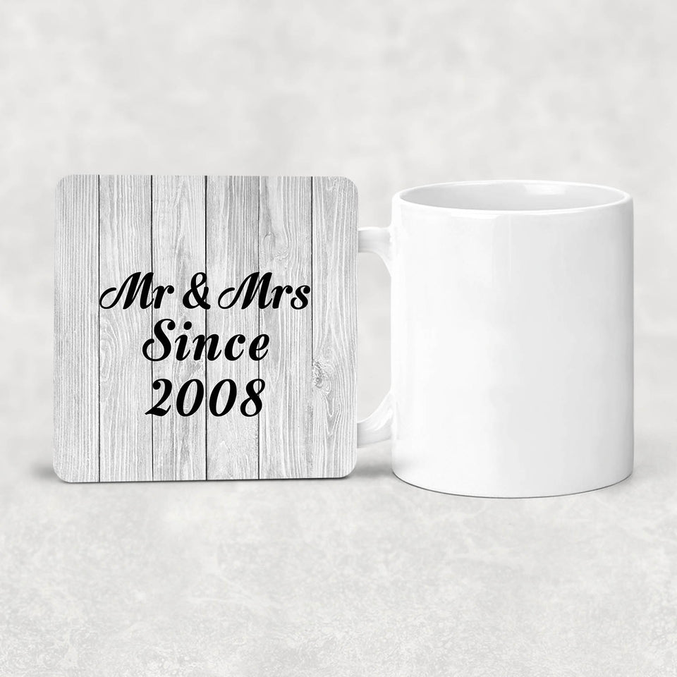16th Anniversary Mr & Mrs Since 2008 - Drink Coaster F