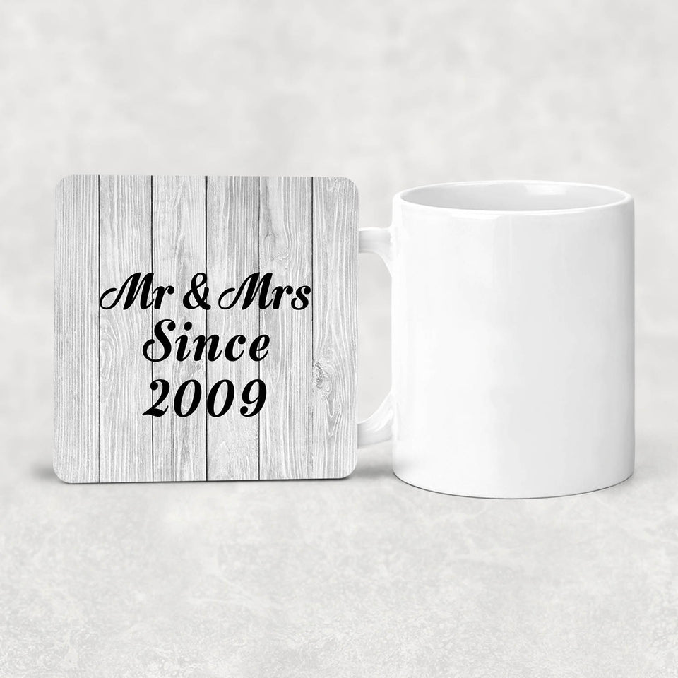 15th Anniversary Mr & Mrs Since 2009 - Drink Coaster F