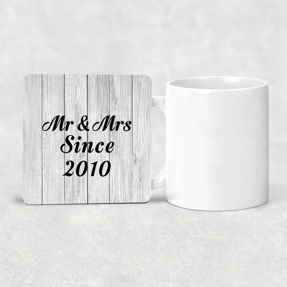 14th Anniversary Mr & Mrs Since 2010 - Drink Coaster F