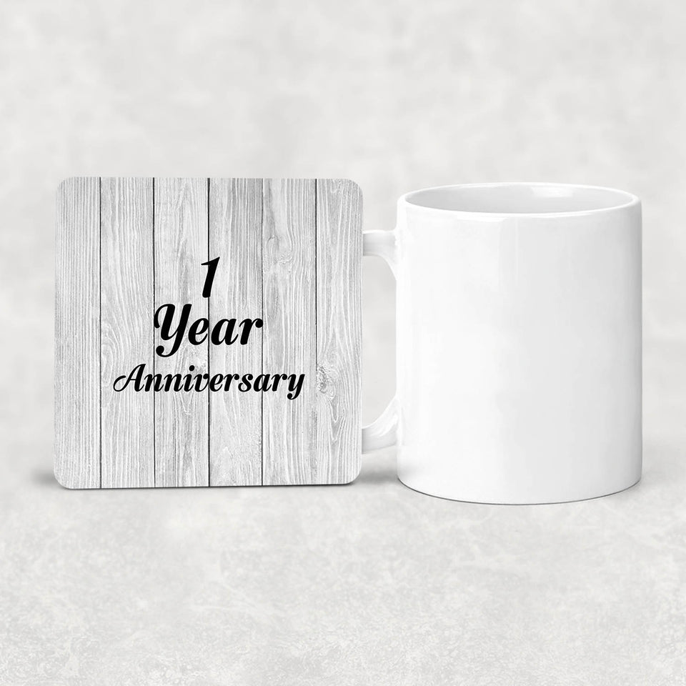 1st Anniversary 1 Year Anniversary - Drink Coaster F