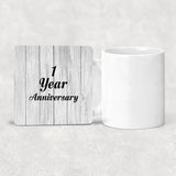 1st Anniversary 1 Year Anniversary - Drink Coaster F