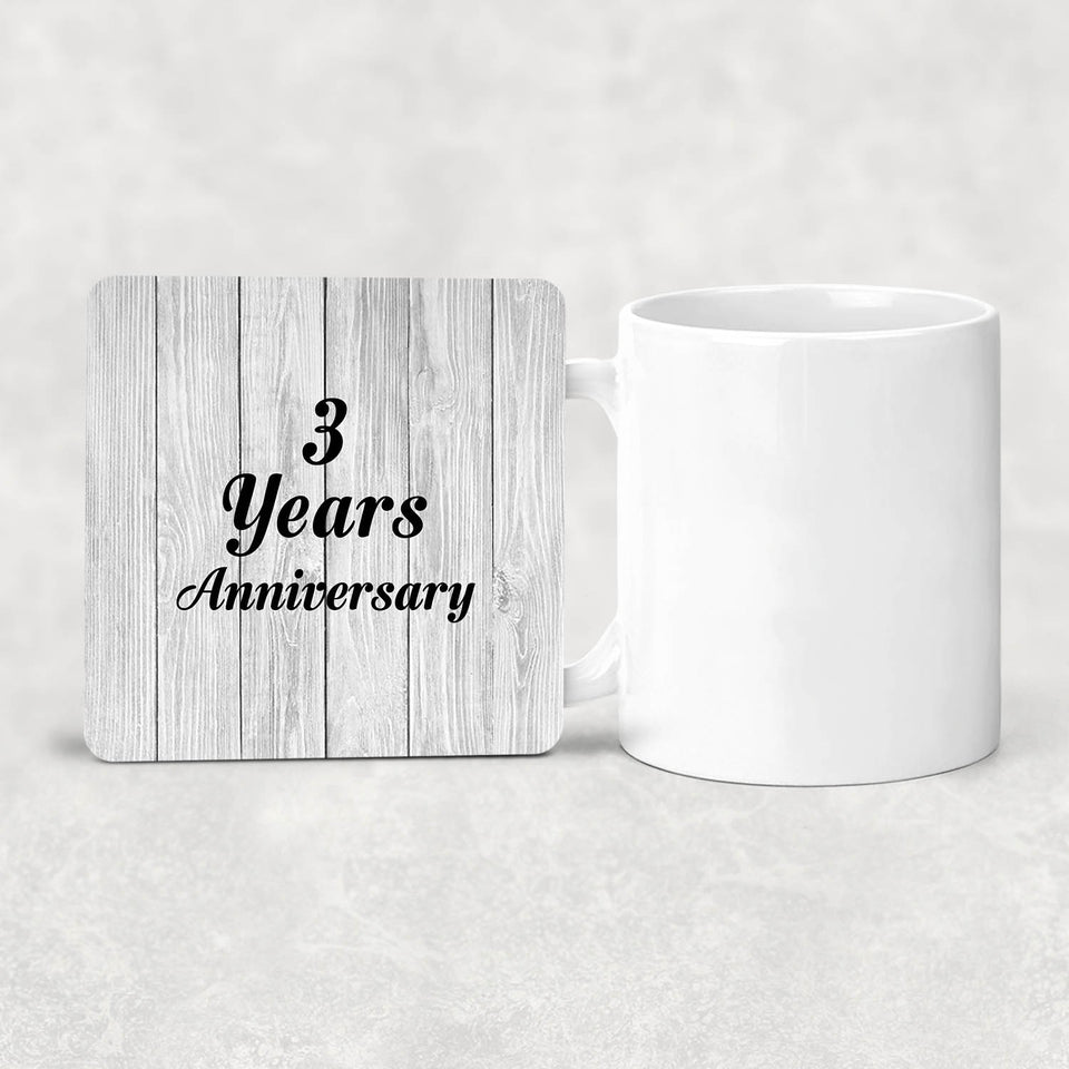 3rd Anniversary 3 Years Anniversary - Drink Coaster F