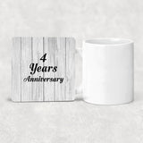 4th Anniversary 4 Years Anniversary - Drink Coaster F