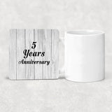 5th Anniversary 5 Years Anniversary - Drink Coaster F