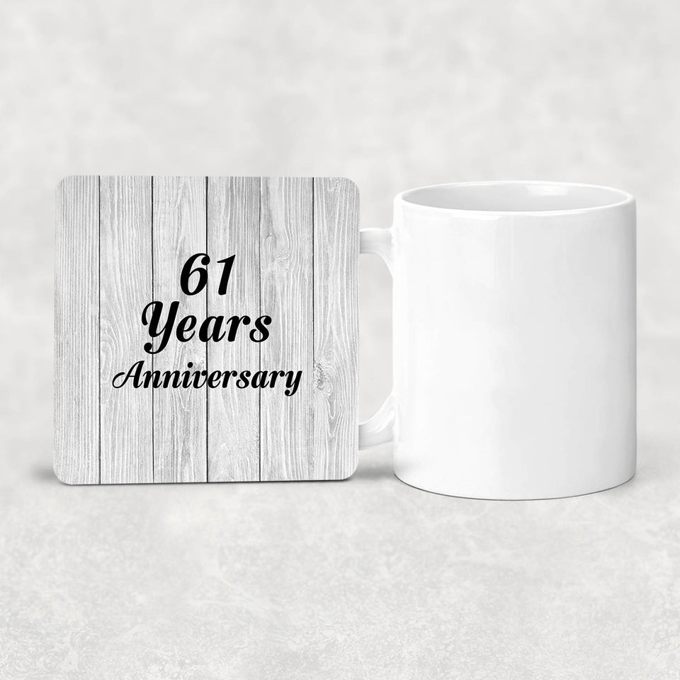 61st Anniversary 61 Years Anniversary - Drink Coaster F