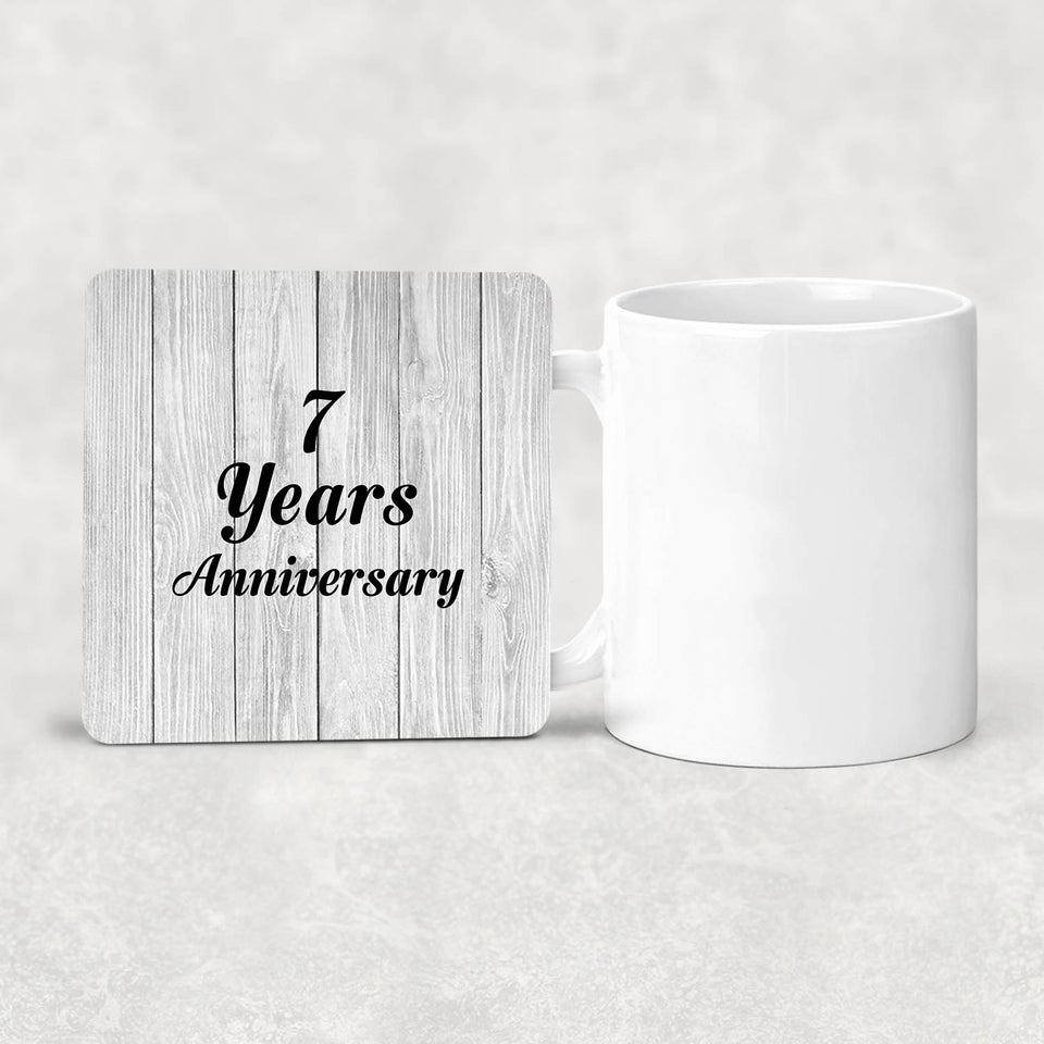7th Anniversary 7 Years Anniversary - Drink Coaster F