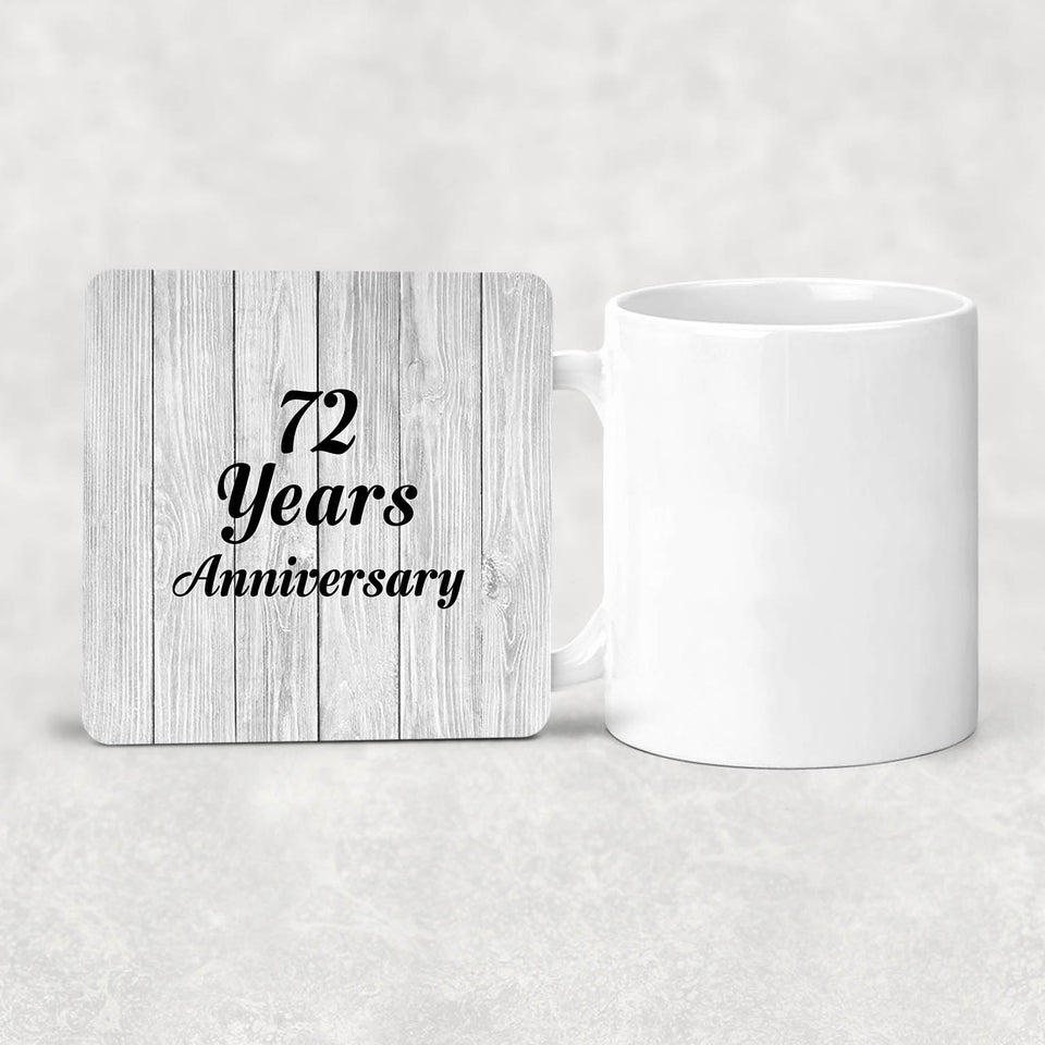 72nd Anniversary 72 Years Anniversary - Drink Coaster F