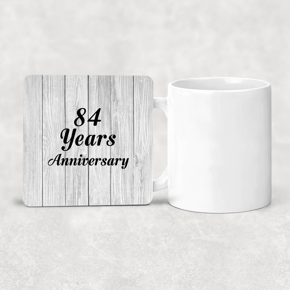 84th Anniversary 84 Years Anniversary - Drink Coaster F