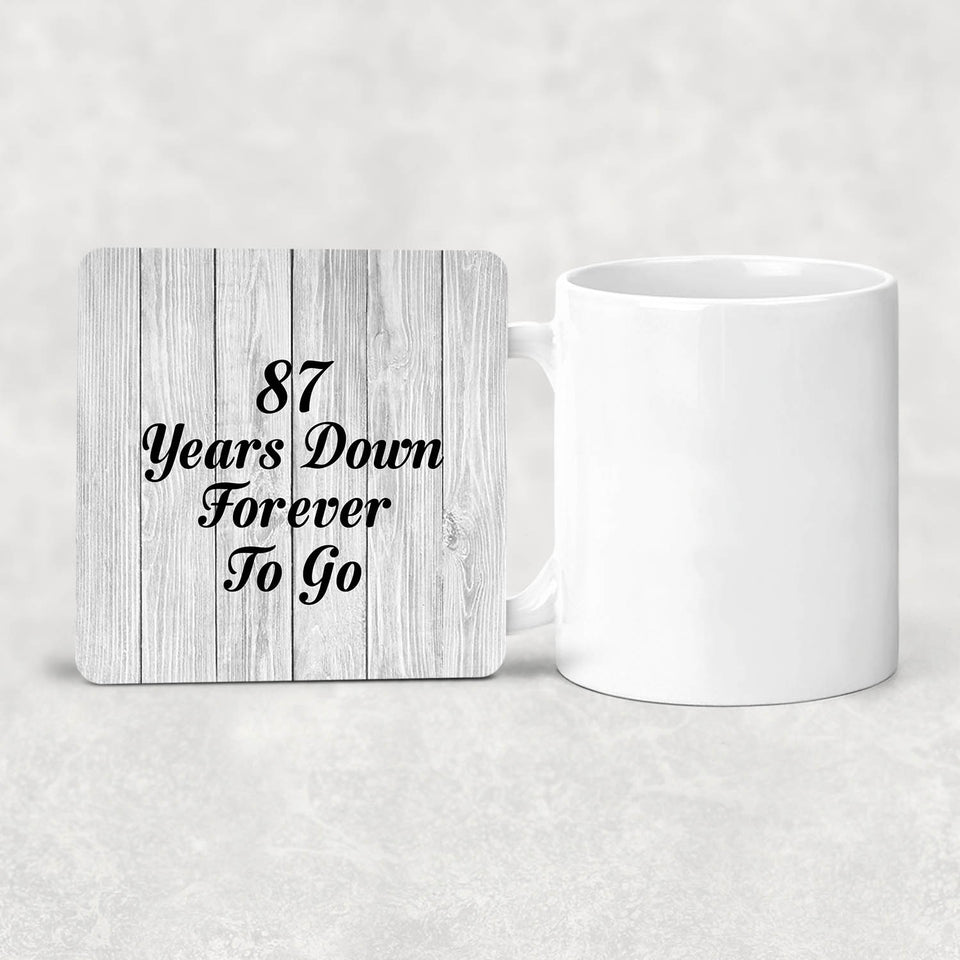 87th Anniversary 87 Years Down Forever To Go - Drink Coaster F