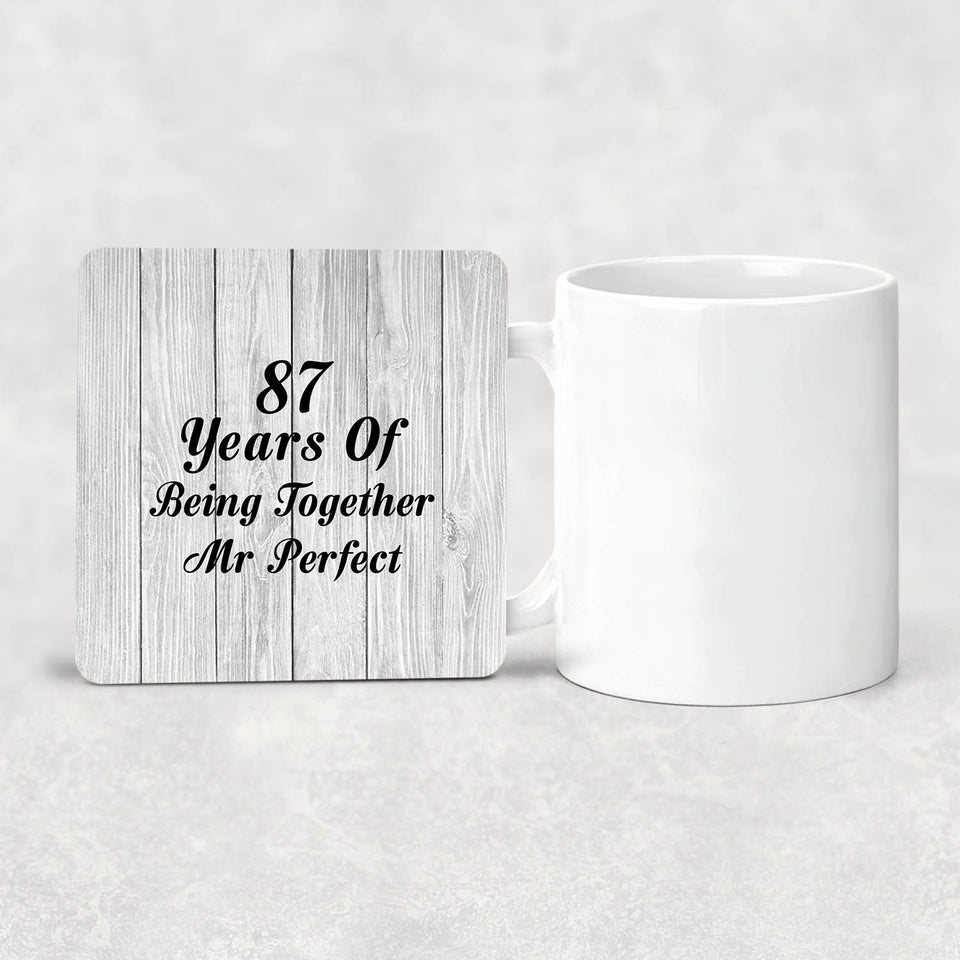 87th Anniversary 87 Years Of Being Mr Perfect - Drink Coaster F
