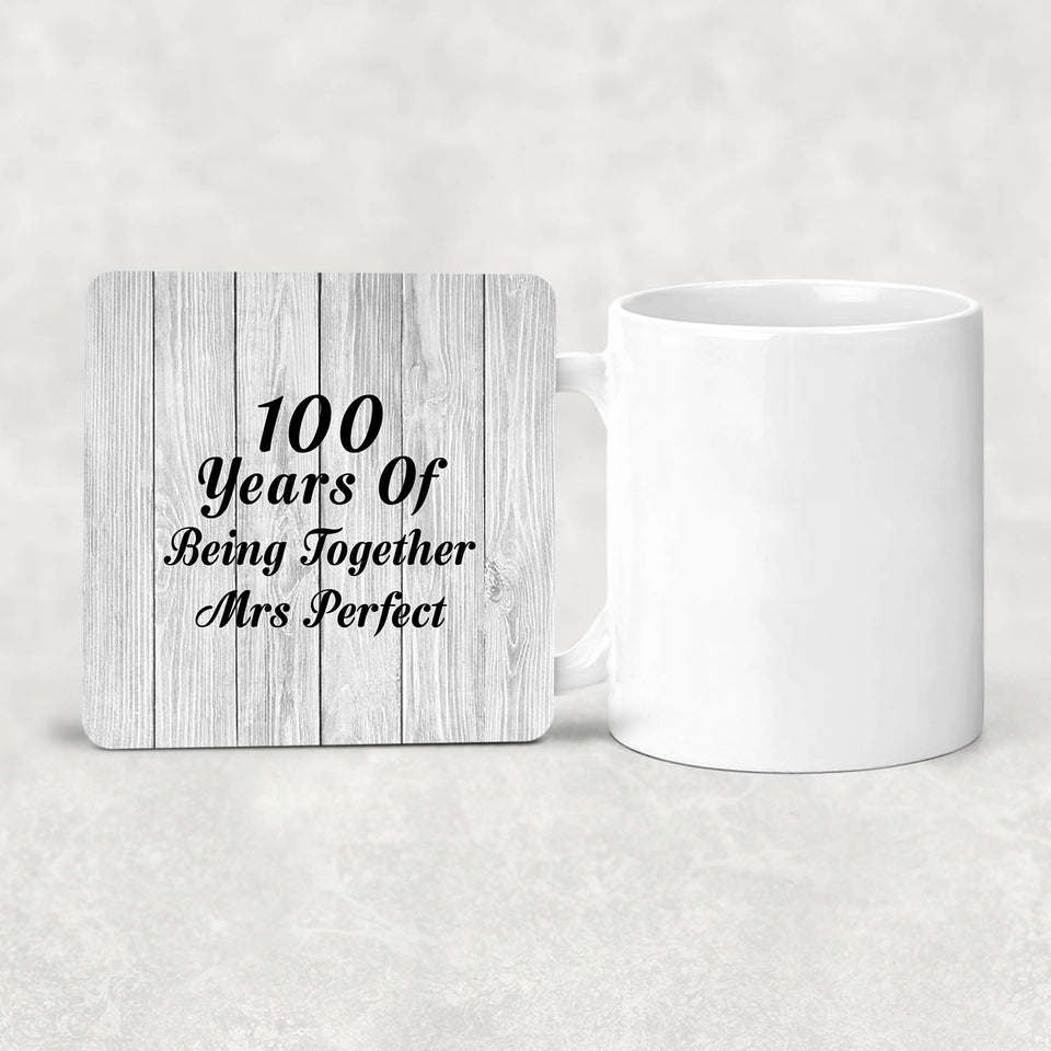 100th Anniversary 100 Years Of Being Mrs Perfect - Drink Coaster F