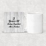 5th Anniversary 5 Years Of Being Mrs Perfect - Drink Coaster F
