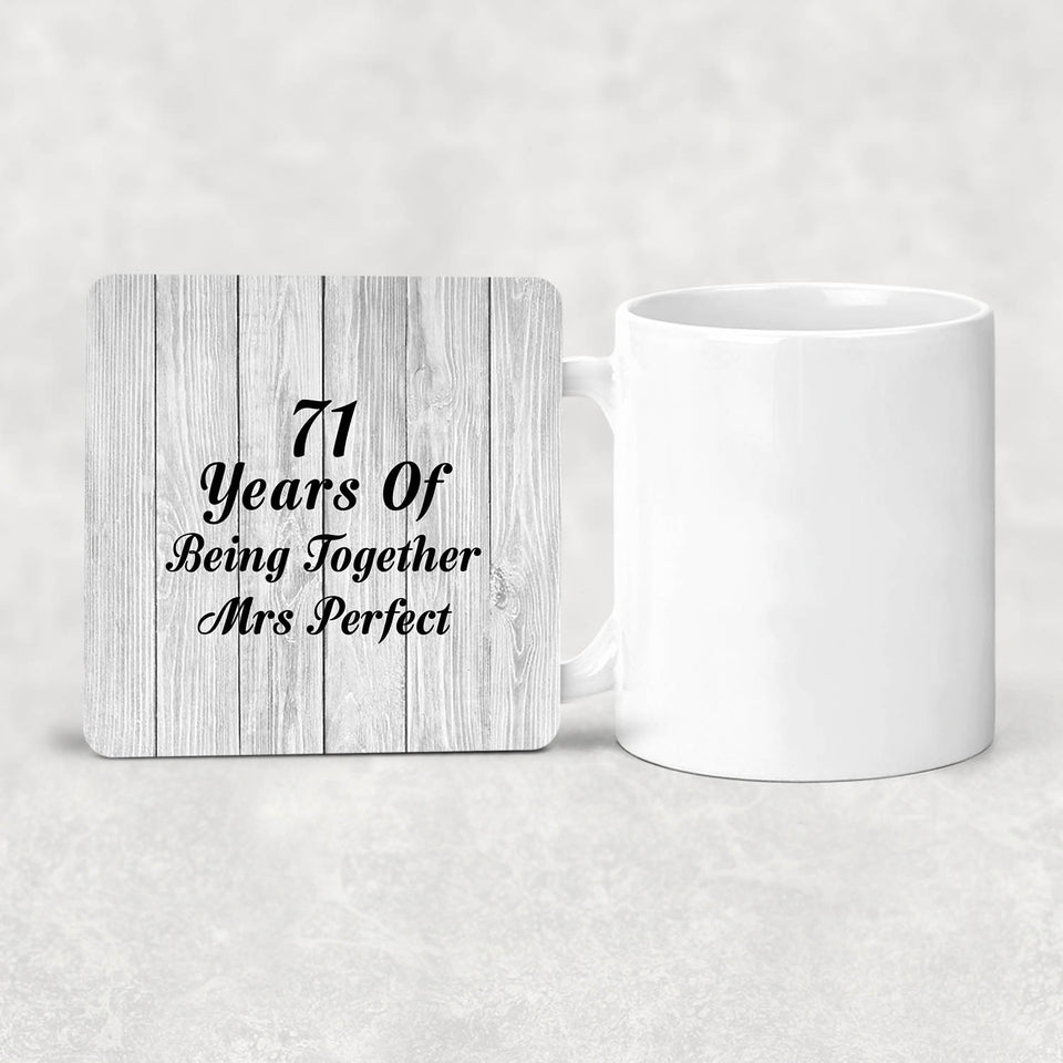 71st Anniversary 71 Years Of Being Mrs Perfect - Drink Coaster F