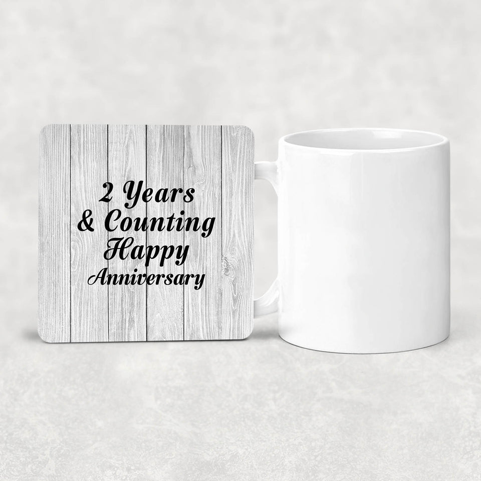 Happy 2nd Anniversary 2 Years & Counting - Drink Coaster F