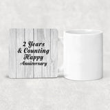 Happy 2nd Anniversary 2 Years & Counting - Drink Coaster F
