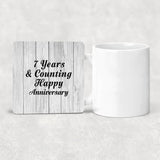 Happy 7th Anniversary 7 Years & Counting - Drink Coaster F