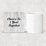 1st Anniversary Cheers To 1 Year Together - Drink Coaster F