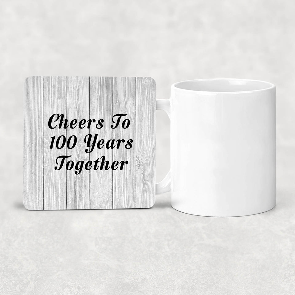 100th Anniversary Cheers To 100 Years Together - Drink Coaster F