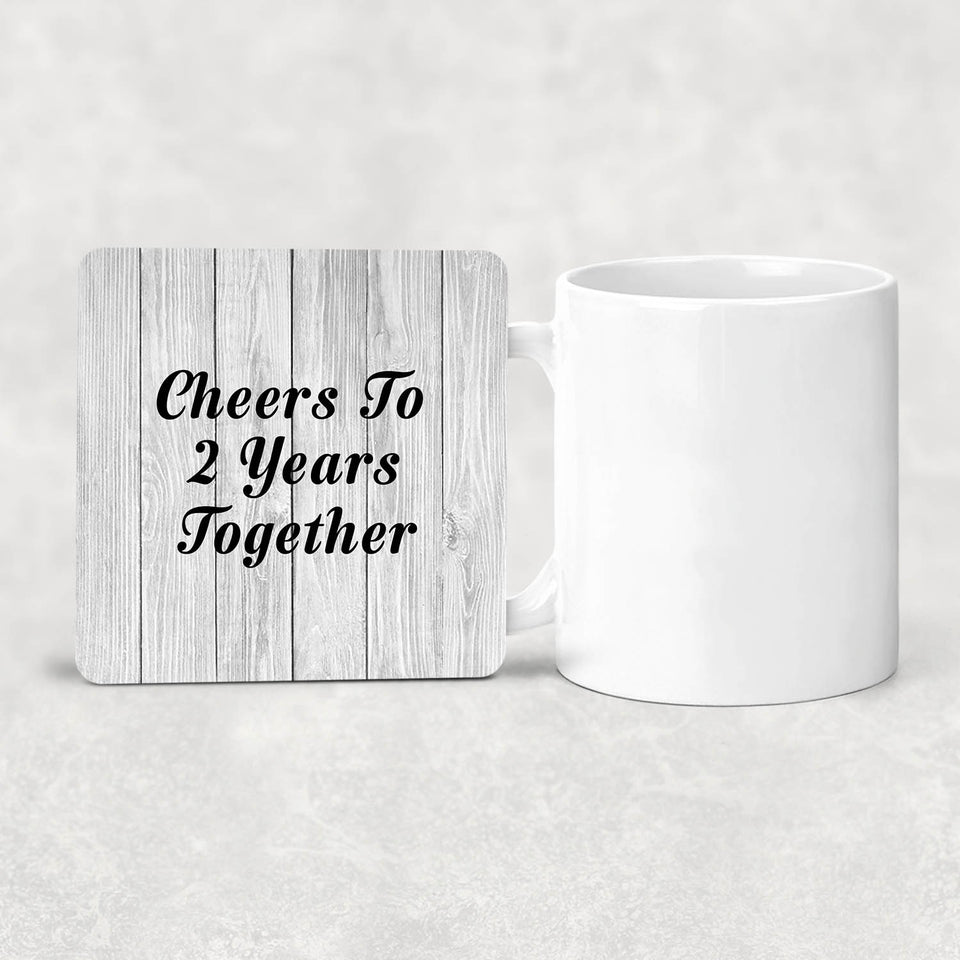 2nd Anniversary Cheers To 2 Years Together - Drink Coaster F