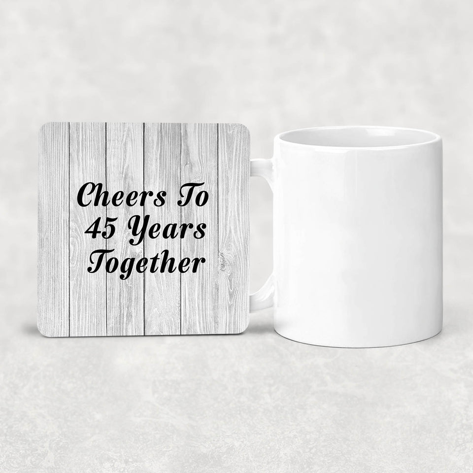 45th Anniversary Cheers To 45 Years Together - Drink Coaster F