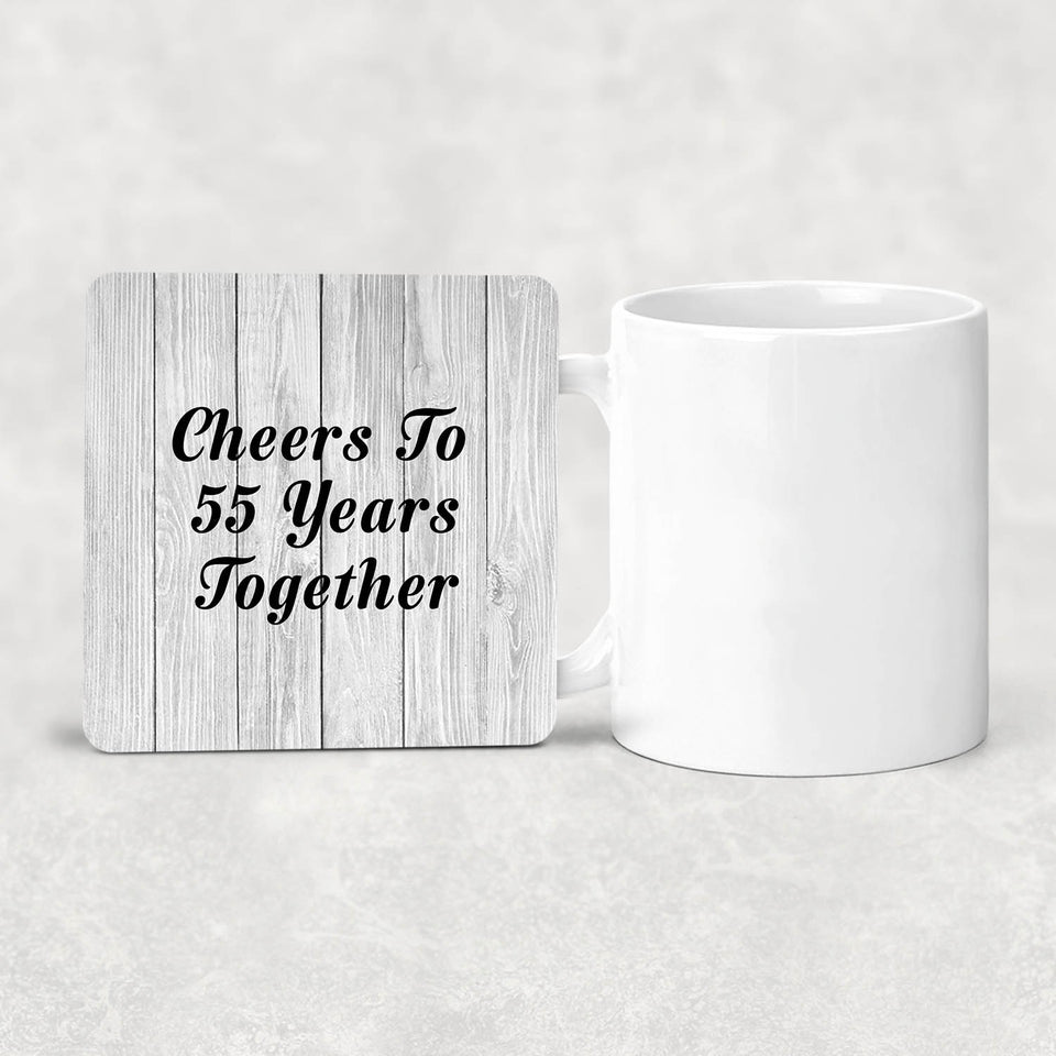 55th Anniversary Cheers To 55 Years Together - Drink Coaster F