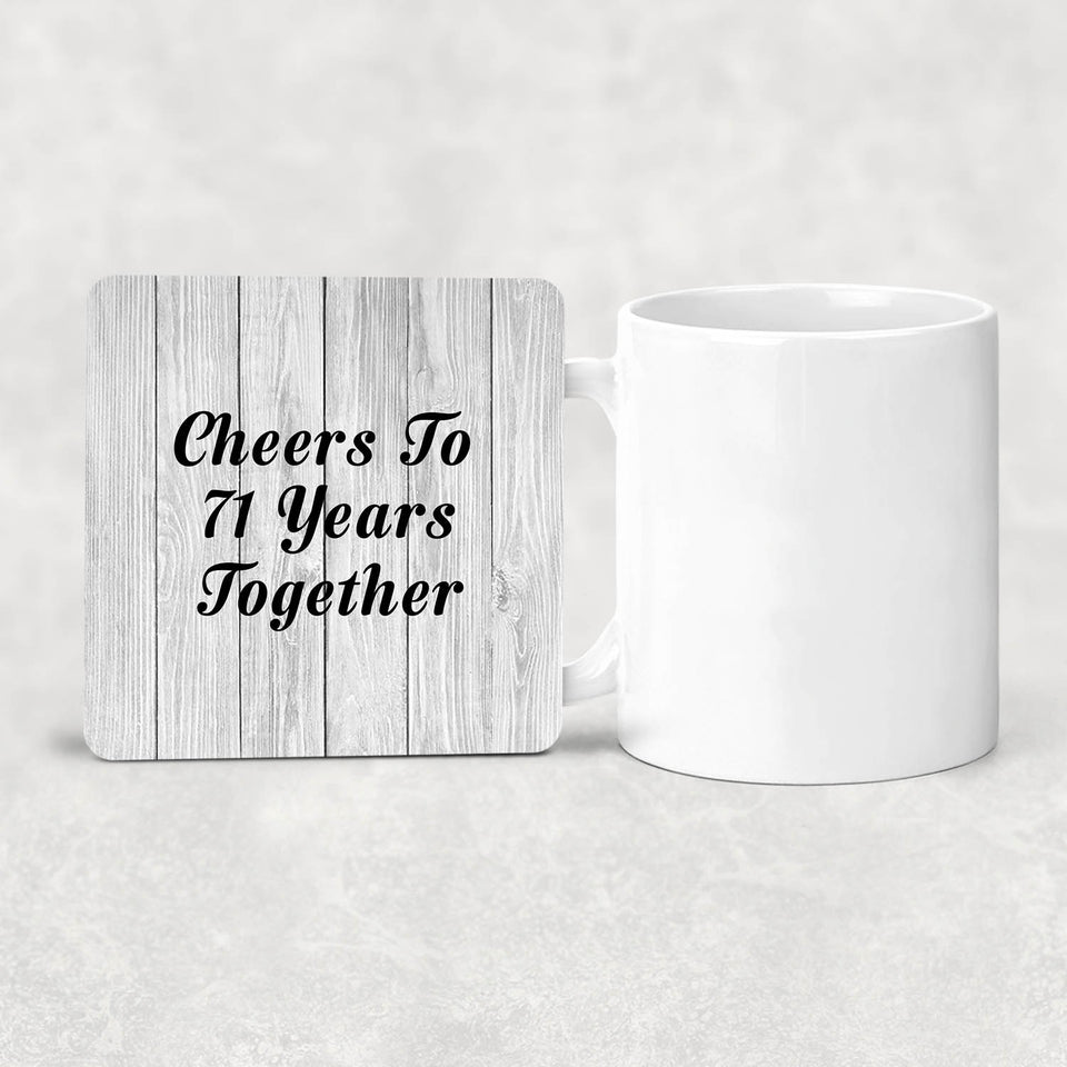 71st Anniversary Cheers To 71 Years Together - Drink Coaster F