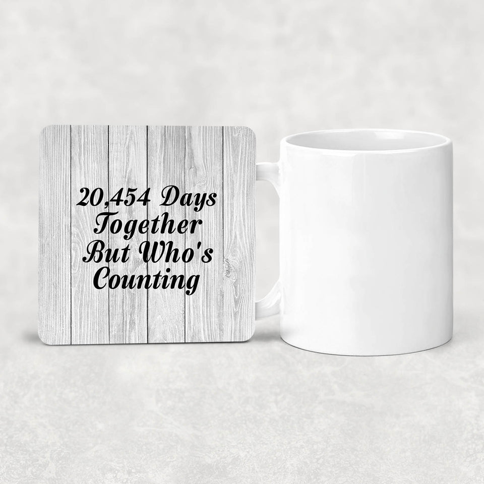 56th Anniversary 20,454 Days Together Who's Counting - Drink Coaster F