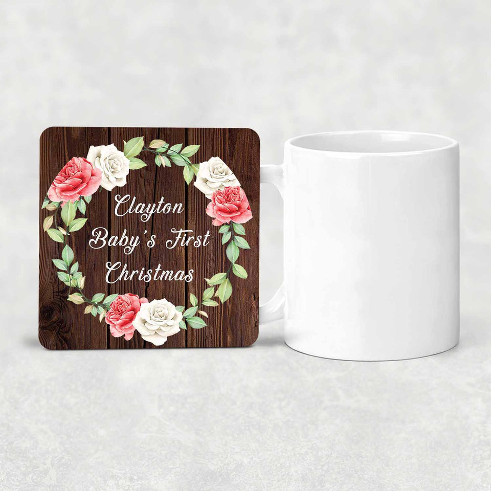 Clayton Baby's First Christmas - Drink Coaster A