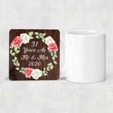 37th Anniversary 37 Years As Mr & Mrs 2020 - Drink Coaster A