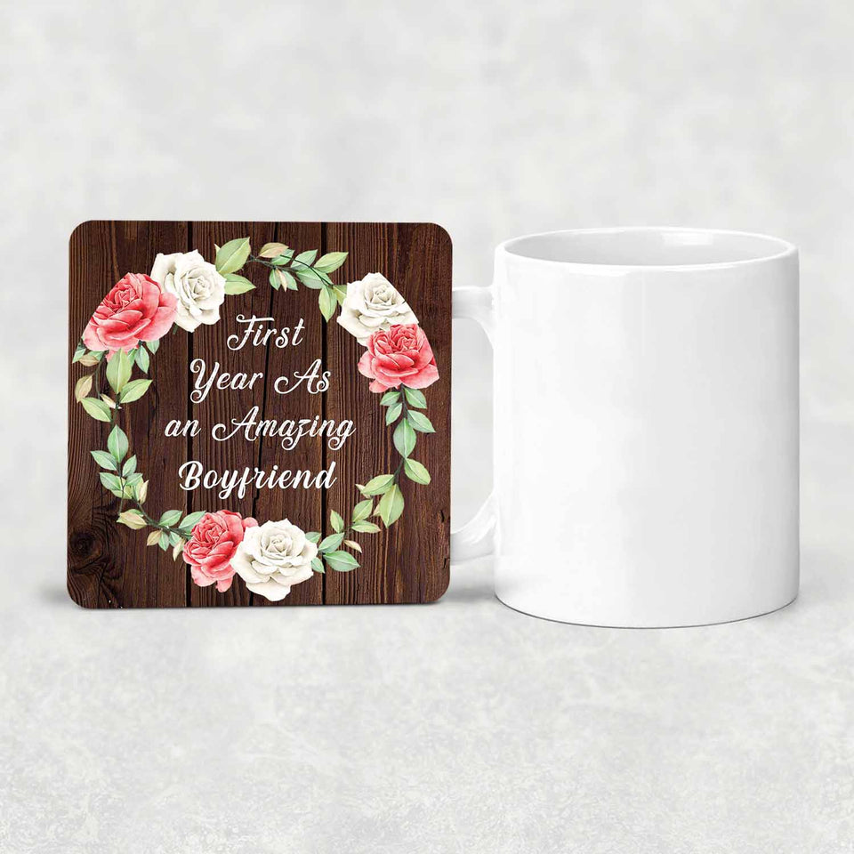 First Year As An Amazing Boyfriend - Drink Coaster A