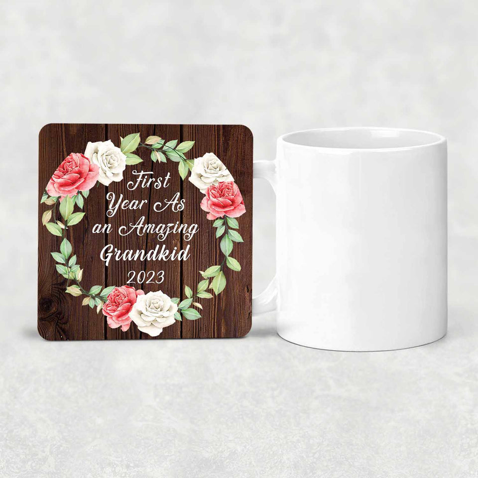 First Year As An Amazing Grandkid 2023 - Drink Coaster A