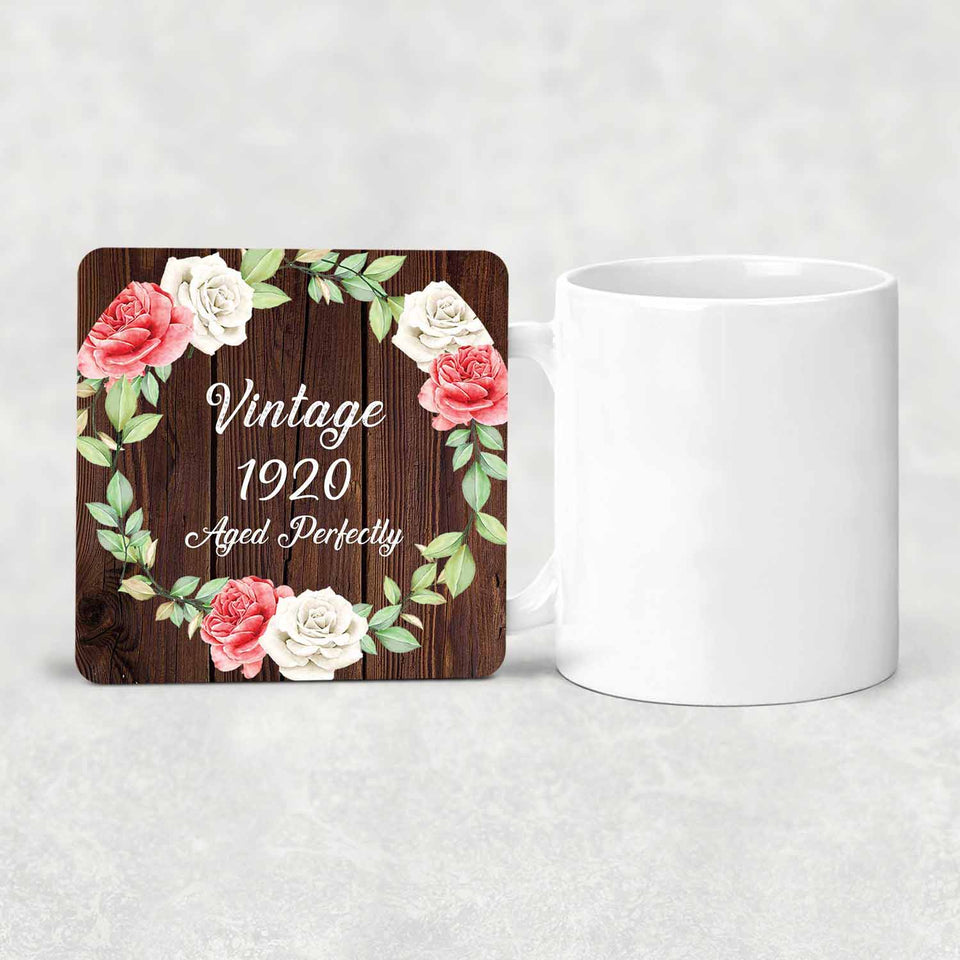 104th Birthday Vintage 1920 Aged Perfectly - Drink Coaster A