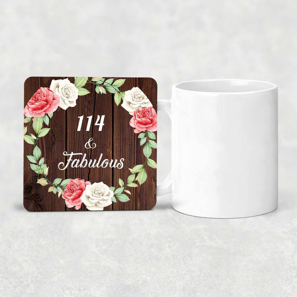 114th Birthday 114 & Fabulous - Drink Coaster A