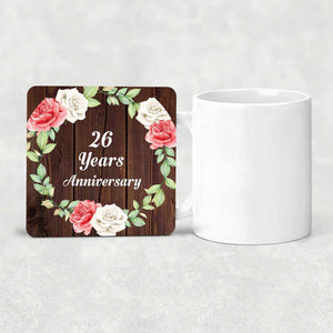 26th Anniversary 26 Years Anniversary - Drink Coaster A