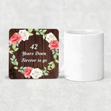 42nd Anniversary 42 Years Down Forever to Go - Drink Coaster A