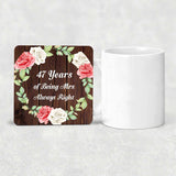 47th Anniversary 47 Years Of Being Mrs Always Right - Drink Coaster A