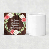 25th Anniversary 25 Years Of Being Mrs Perfect - Drink Coaster A