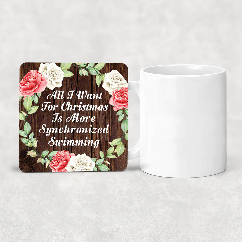 All I Want For Christmas Is More Synchronized Swimming - Drink Coaster A