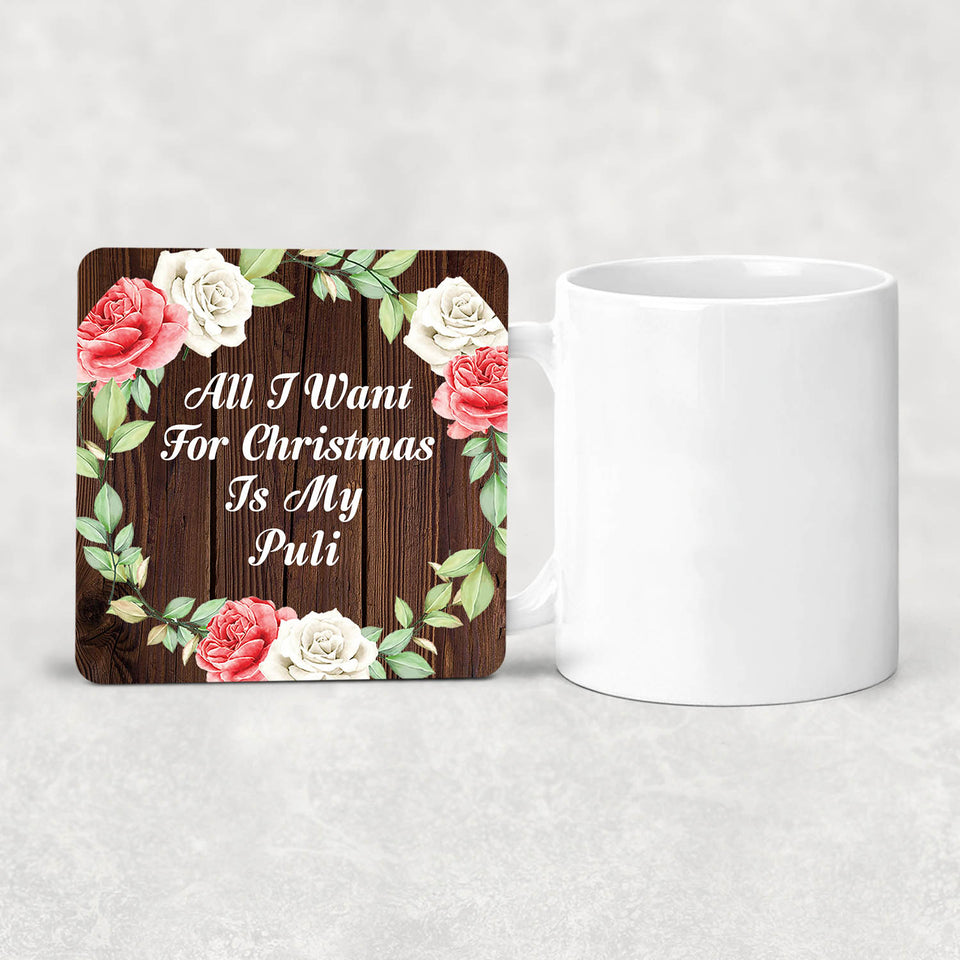 All I Want For Christmas Is My Puli - Drink Coaster A