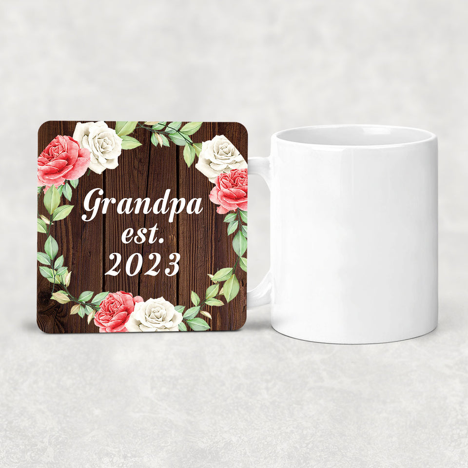 Grandpa Established Est. 2023 - Drink Coaster A