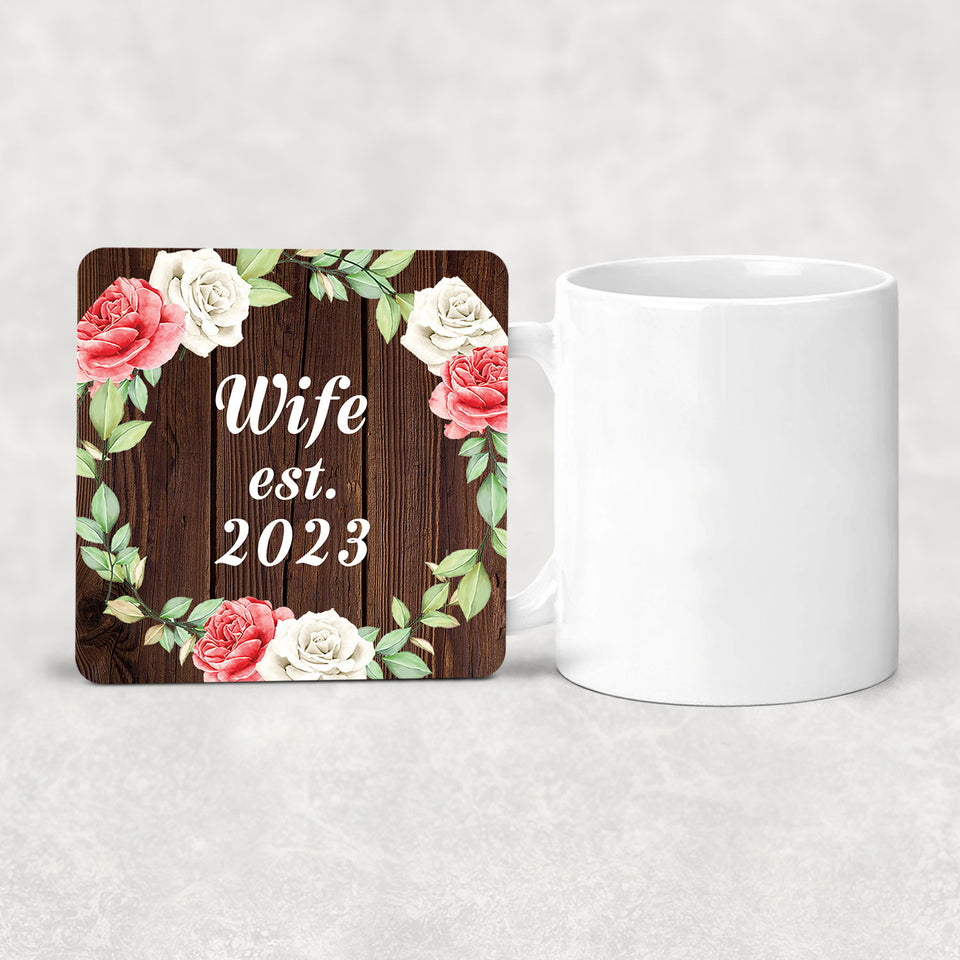 Wife Established Est. 2023 - Drink Coaster A