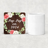 Pop Pop Established Est. 2024 - Drink Coaster A