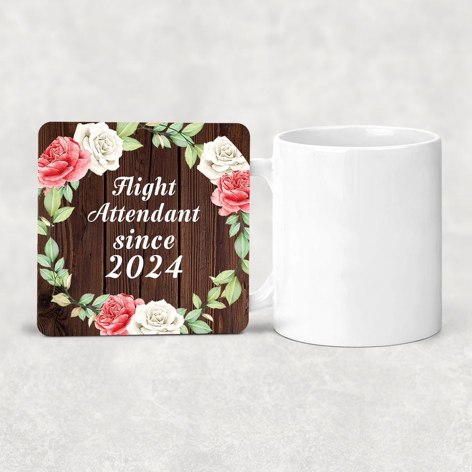 Flight Attendant Since 2024 - Drink Coaster A