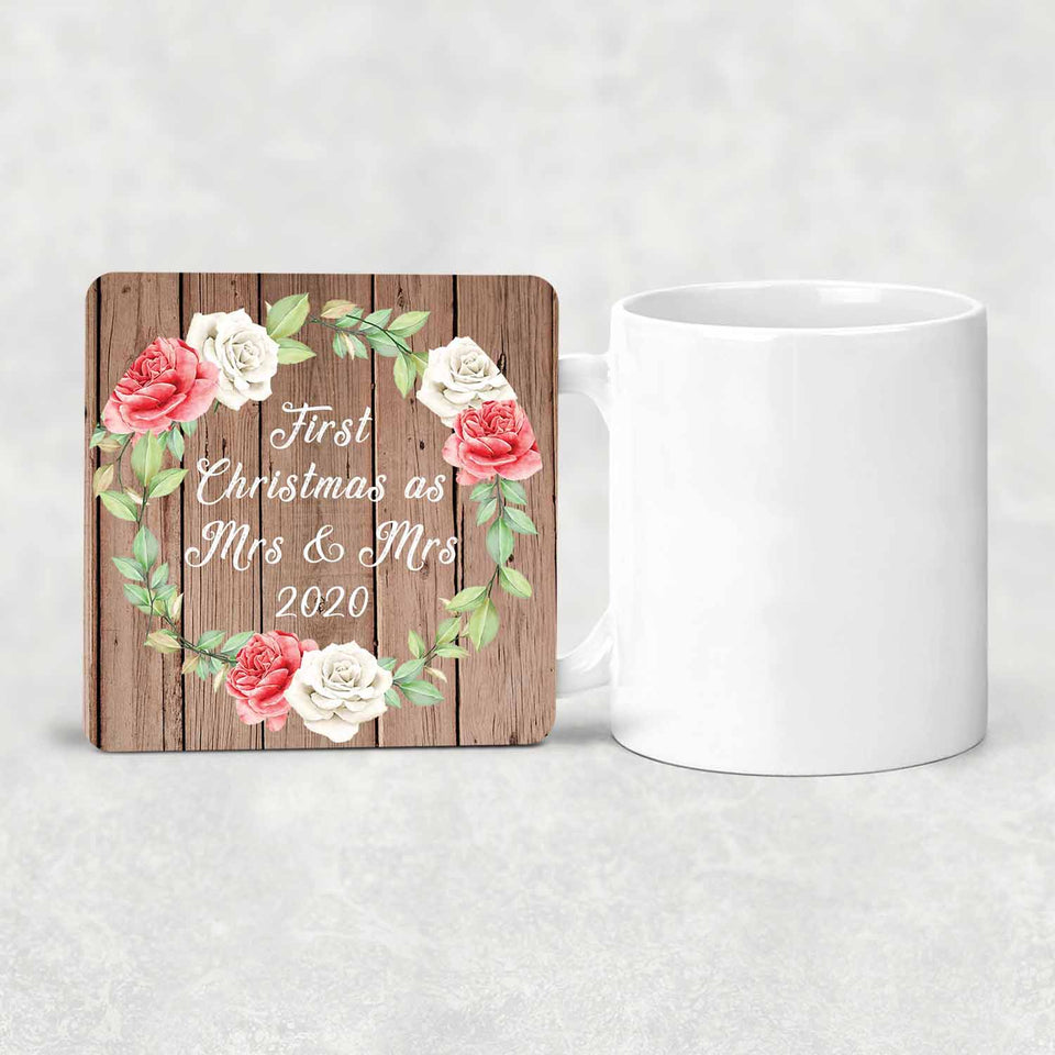 First Christmas As Mrs & Mrs 2020 - Drink Coaster B