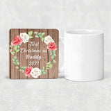 First Christmas As Daddy 2021 - Drink Coaster B