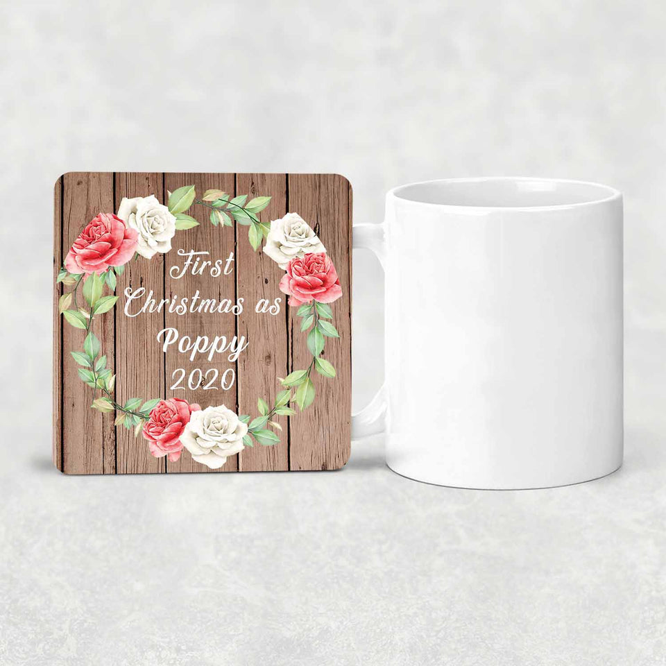 First Christmas As Poppy 2020 - Drink Coaster B