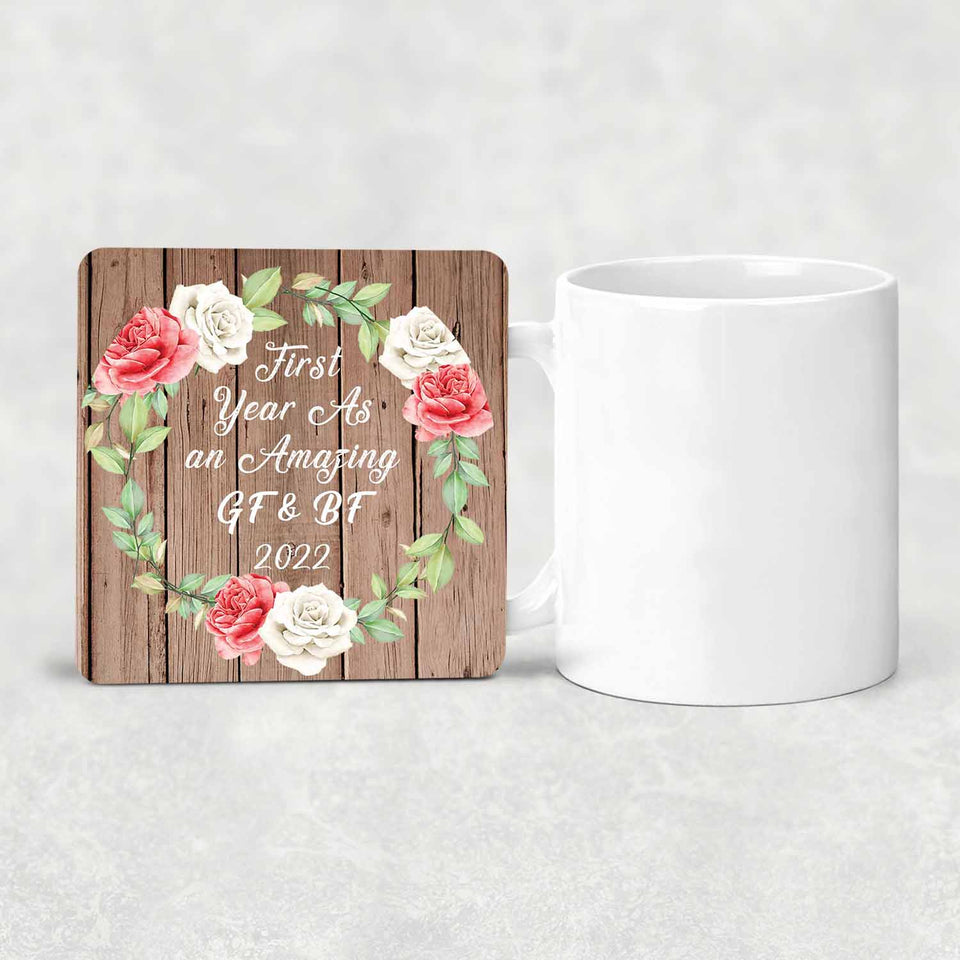 First Year As An Amazing GF & BF 2022 - Drink Coaster B