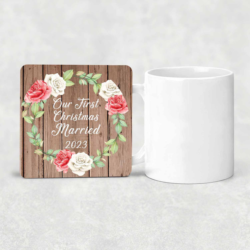 Our First Christmas Married 2023 - Drink Coaster B