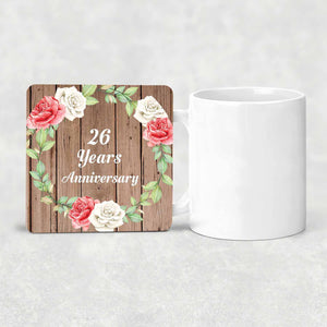 26th Anniversary 26 Years Anniversary - Drink Coaster B