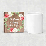 49th Anniversary 49 Years Of Being Mr Right - Drink Coaster B
